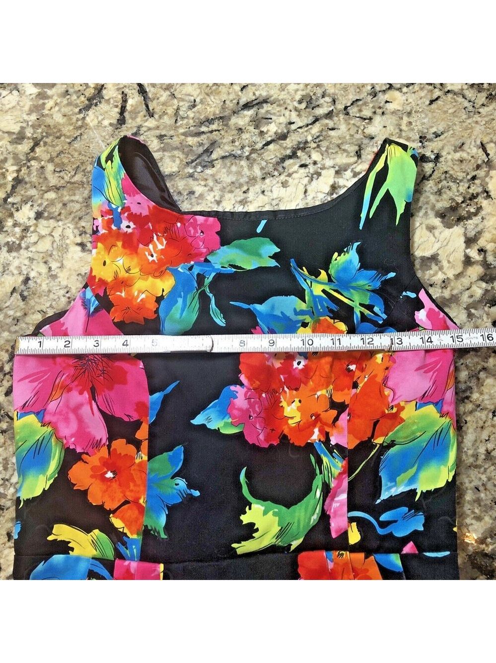 Size 6 Denver Hayes Womens Dress Black Bright Floral Fun Keen Length Nice Colors - Picture 6 of 11